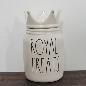 Rae Dunn Royal Treats Ceramic Dog Treat Canister